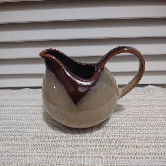 Sango "Nova Brown " dual tone tan Pottery Stoneware Creamer Only Pattern 4933 - Picture 3 of 7